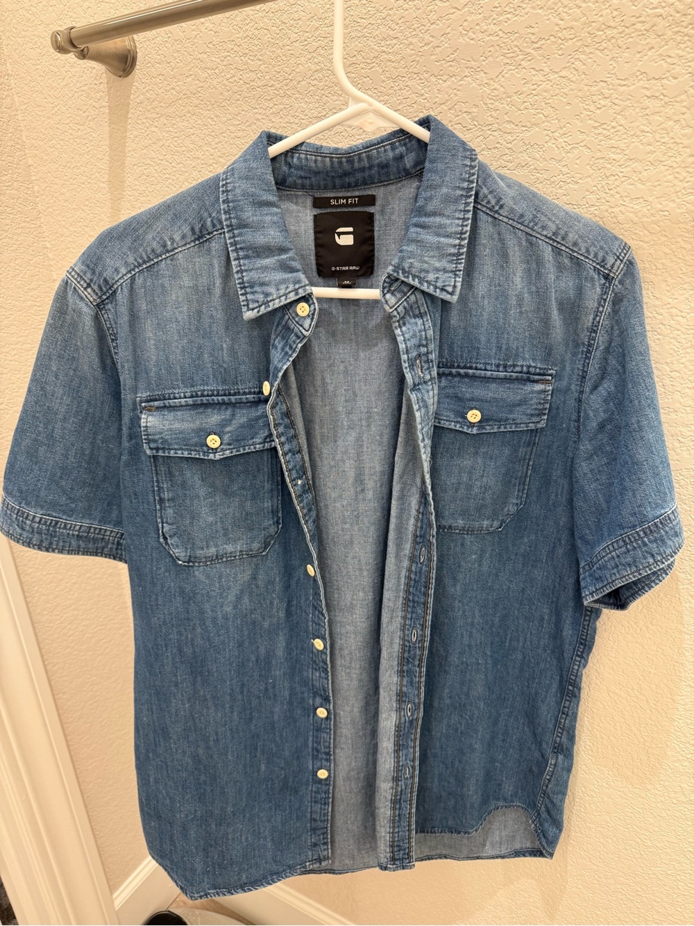 G-Star Slim Fit Denim Shirt in Light Blue Wash Medium
